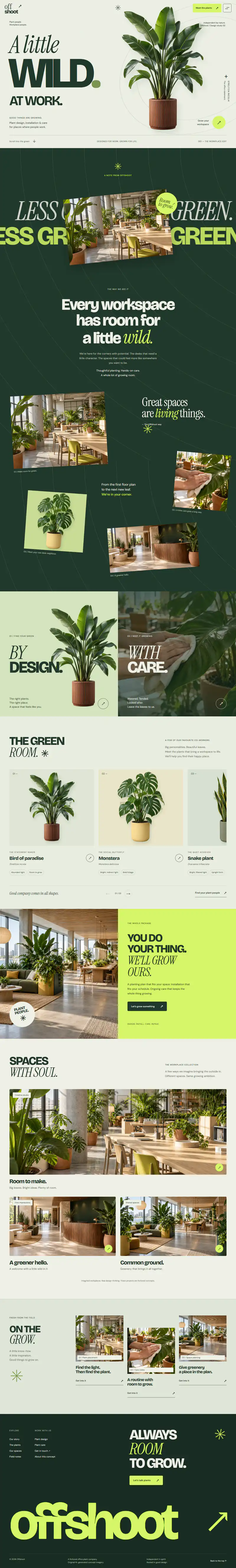 Offshoot, an example custom website built by SocialSpire.