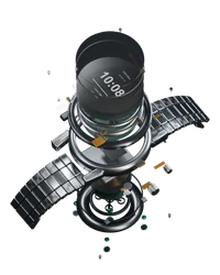 Meridian watch concept, exploded construction view